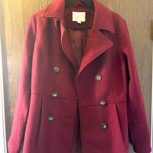 Maroon trench coat